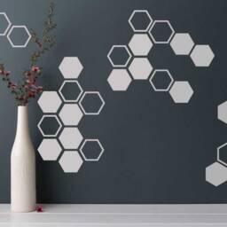 Honeycomb Vinyl Wall Decals Chic Hexagon Nursery Decor - thumbnail 3