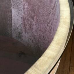 Wine Barrel Coffee Table With Small - 70S Glass Top - thumbnail 3