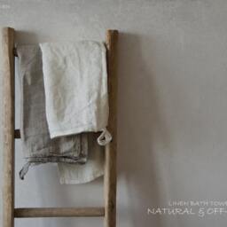 Linen Bath Towel Natural Herringbone - Antique Style Sheet Towels Guest - thumbnail 2