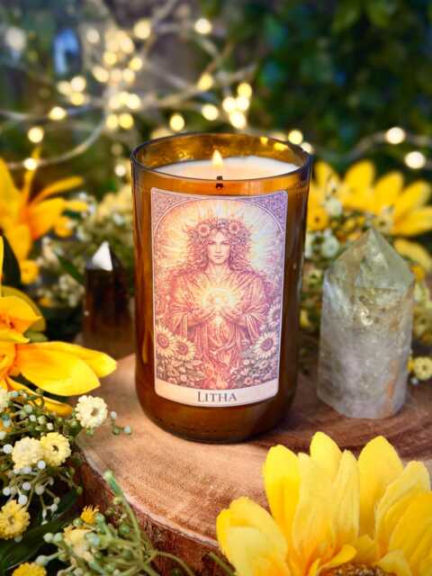 Litha - Summer Solstice Handmade Soy Wax Eco Friendly Vegan Candle Alter Witchy Pagan Wheel Of The Year Hand Poured in Wales - image 1