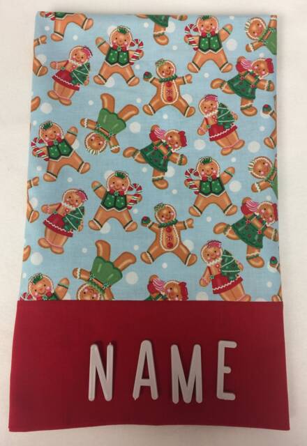Christmas Gingerbread Pillowcase Personalized/Embroidered/Handmade/standard Size - image 1