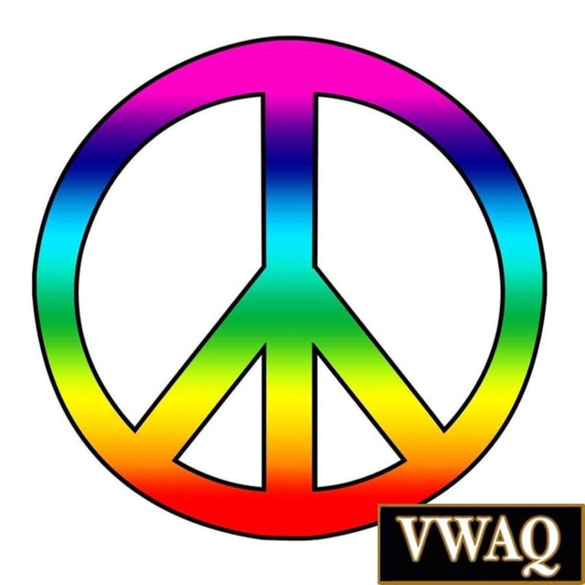 Rainbow Peace Sign Wall Decal Groovy Hippie Vinyl Sticker - Vwaq Pc14