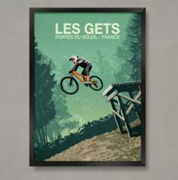 Les Gets Mountain Bike Trail Poster France Mtb Art Print - thumbnail 1