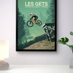 Les Gets Mountain Bike Trail Poster France Mtb Art Print - thumbnail 3
