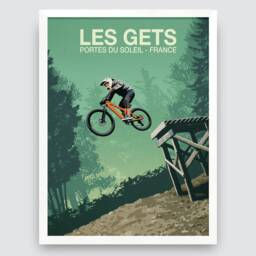 Les Gets Mountain Bike Trail Poster France Mtb Art Print - thumbnail 2