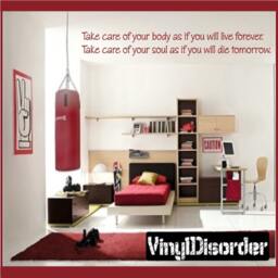 Take Care Of Your Body As If You Will Live Forever - Vinyl Wall Decal Quotes Sticker Homegymquotes05Et - thumbnail 1