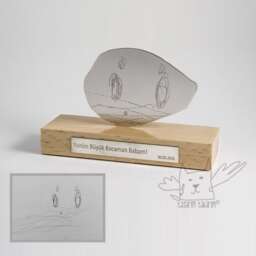 Handmade Silver Personalized Single Figured Tabletop Sculpture, Gifts From Your Child's Art, Unique Gift - thumbnail 1