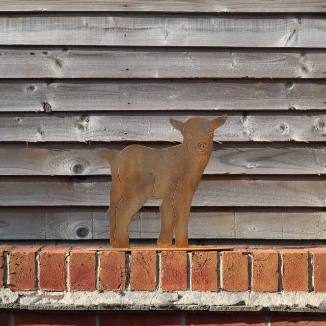 Rusty Metal Goat Garden Art, 11Th Steel Anniversary Gift - image 1