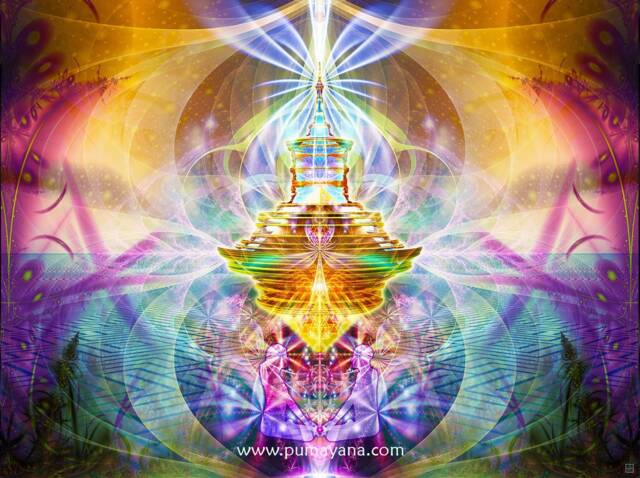 Secret Garden Cosmic Tapestry - Wall Hanging Conscious- Meditation Spiritual Visionary Yoga- Healing Art - image 1