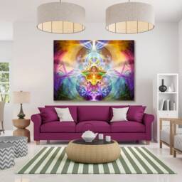 Secret Garden Cosmic Tapestry - Wall Hanging Conscious- Meditation Spiritual Visionary Yoga- Healing Art - thumbnail 2