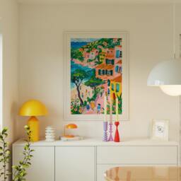 Matisse Inspired Colorful Art Print, Coastal Town View - thumbnail 3