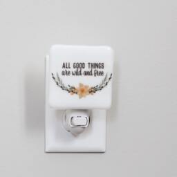 All Good Things Are Wild & Free Fused Glass Nightlight - & The One Boho Baby Nursery Decor