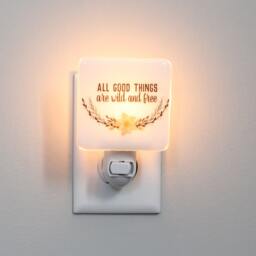 All Good Things Are Wild & Free Fused Glass Nightlight - & The One Boho Baby Nursery Decor - thumbnail 2