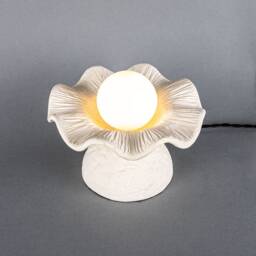 Rivale Table Lamp With Wavy Ceramic Shade, Matte White Striped 8.25 - thumbnail 3
