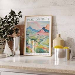 Peak District Travel Print, Poster, Landscape England Wall Art, English Decor, Gift - thumbnail 2