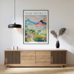 Peak District Travel Print, Poster, Landscape England Wall Art, English Decor, Gift - thumbnail 1