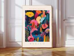 Botanical Flower Market Art Print, Market, Floral Wall Decor, Art, Mexico - thumbnail 1