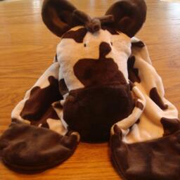 Minky Snuggle Blanket Toy, Animal Security Blanket Buddy, Sculptured With Head, Elephant, Cows, Dogs, Frogs, Giraffes, Lions - thumbnail 2