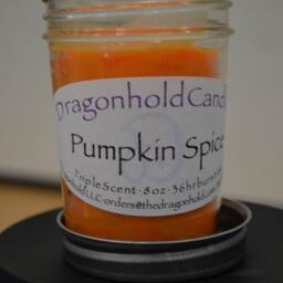 Pumpkin Spice Candle Hand Poured, Triple Scented Soy-Paraffin Candle - thumbnail 2