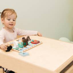 Kids Table & Chairs Set Reversible Blackboard Tabletop, Birch Wood - thumbnail 2