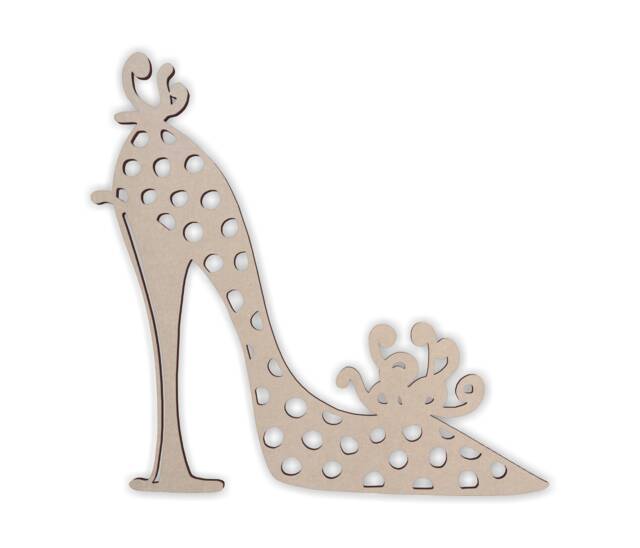 Unfinished Wooden Stiletto Shoe Cutout Diy Wall Art Decor - image 1