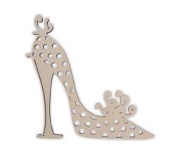 Unfinished Wooden Stiletto Shoe Cutout Diy Wall Art Decor - thumbnail 1