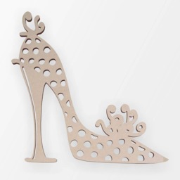 Unfinished Wooden Stiletto Shoe Cutout Diy Wall Art Decor - thumbnail 3