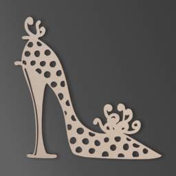 Unfinished Wooden Stiletto Shoe Cutout Diy Wall Art Decor - thumbnail 2