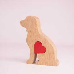 Personalised Goldendoodle Wooden Statue, Golden Doodle Memorial Gift, Mother's Day Gift For Dog Owner - thumbnail 2