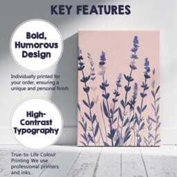 Blush Pink Lavender Wildflower Botanical Silhouette Art Canvas Wall Print Decor Picture Ready To Hang - thumbnail 2