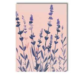 Blush Pink Lavender Wildflower Botanical Silhouette Art Canvas Wall Print Decor Picture Ready To Hang - thumbnail 1