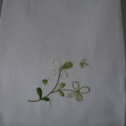 Fabric Storage Holder. Bath Decor. Embroidery Toilet Roll Holder. White - Green Clover . 1-2 - thumbnail 3