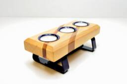 Bespoke Wooden Tealight Holder On Metal Legs - thumbnail 1