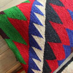 3060cm - 1224In Rectangle Lumbar Vintage Kilim Cushion Cover Handwoven - Strong Vibrant Colours Red Green Blue Aztec Style - thumbnail 2