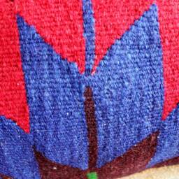 3060cm - 1224In Rectangle Lumbar Vintage Kilim Cushion Cover Handwoven - Strong Vibrant Colours Red Green Blue Aztec Style - thumbnail 3