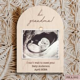Hi Grandma & Grandpa Photo Ultrasound Frame, Family Pregnancy Announcement Gift, Baby Reveal Idea Grandparents - thumbnail 2