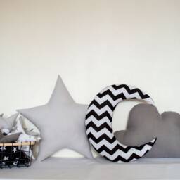 Cute Moon Cotton Throw Pillow Children Kids Bedroom Bed Decoration Night Sky Cot Decor Cosy Moonlight Baby Gift Chevron Starry Smooth - thumbnail 4