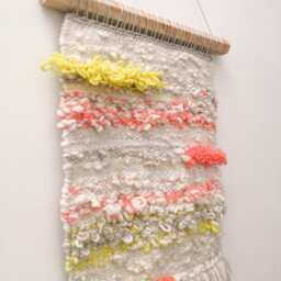 Woven Wall Hanging - Yellow, Pink, & Cream Woven - thumbnail 4