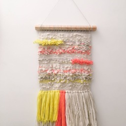 Woven Wall Hanging - Yellow, Pink, & Cream Woven - thumbnail 2