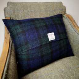 New Black Watch Harris Tweed Cushion Cover - thumbnail 3