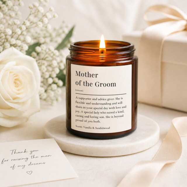 Mother Of The Groom Candle Gift, Wedding Thank You Gift For Groom's Mum, Day Keepsake, Luxury Soy UK - image 1