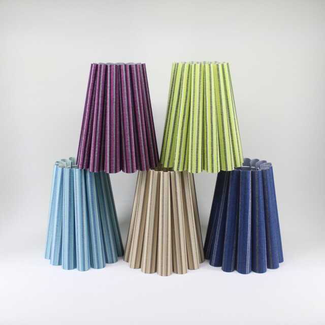 Handmade Stripe Fabric Lampshade Customizable Acrylic Shade, E26/E27 - image 1