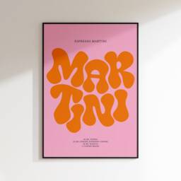 Espresso Martini Print - Cocktail Poster Wall Art A5 A4 A3 Bold Typographic Drink Bar Groovy Funky - thumbnail 2