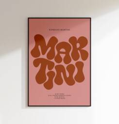 Espresso Martini Print - Cocktail Poster Wall Art A5 A4 A3 Bold Typographic Drink Bar Groovy Funky - thumbnail 1