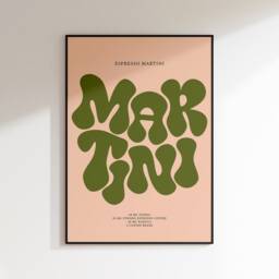 Espresso Martini Print - Cocktail Poster Wall Art A5 A4 A3 Bold Typographic Drink Bar Groovy Funky - thumbnail 3