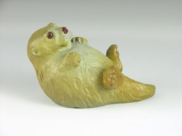 Bronze Otter Figurine - Sea Life Sculpture, Yolk Art - image 1