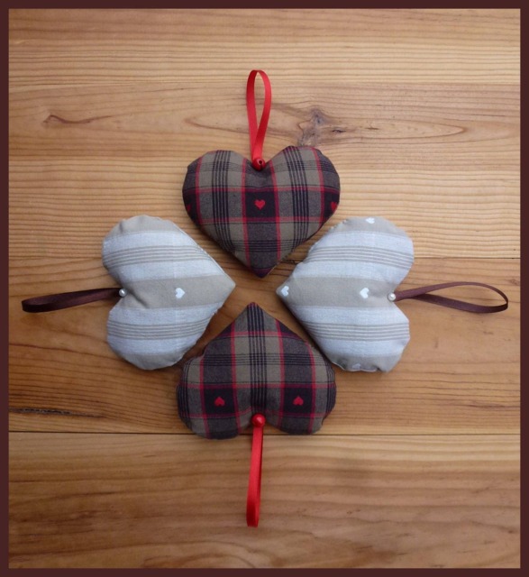 Large Hearts - Set Of 4 Together As Christmas Decoration - image 1