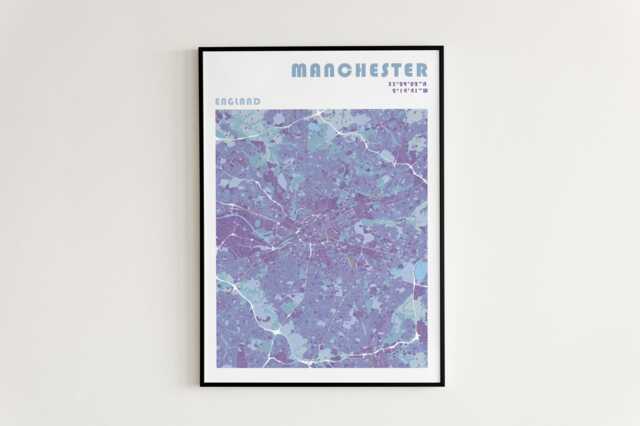 Manchester Travel Poster in Different Sizes & Frame Options - Wall Art - image 1
