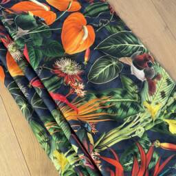 Custom Roman Blind Navy Blue Botanical Deep Jungle Print - thumbnail 4