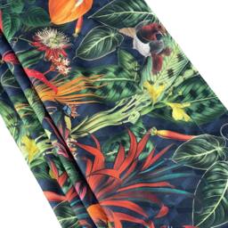 Custom Roman Blind Navy Blue Botanical Deep Jungle Print